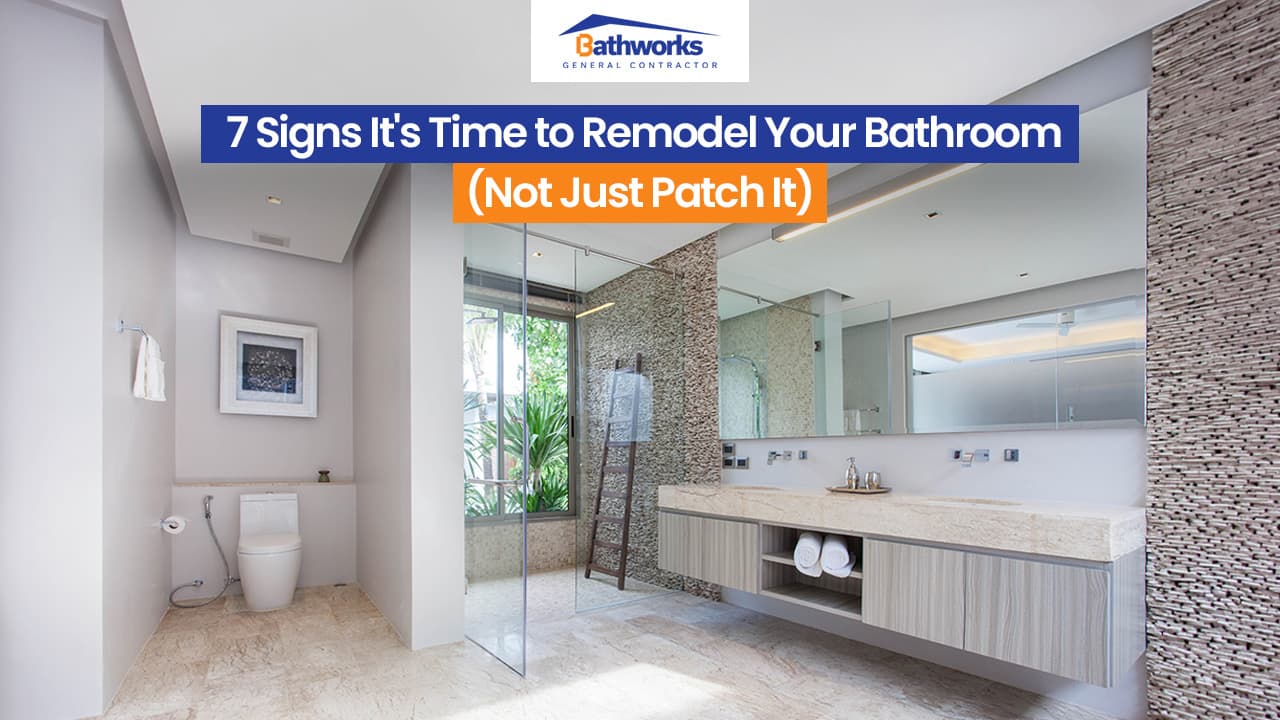 Bathroom showing signs that it may be time for a remodel