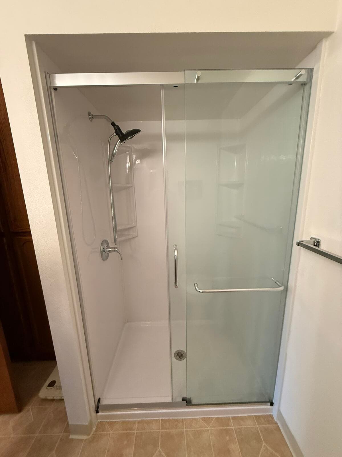 Finished Onyx cultured stone shower