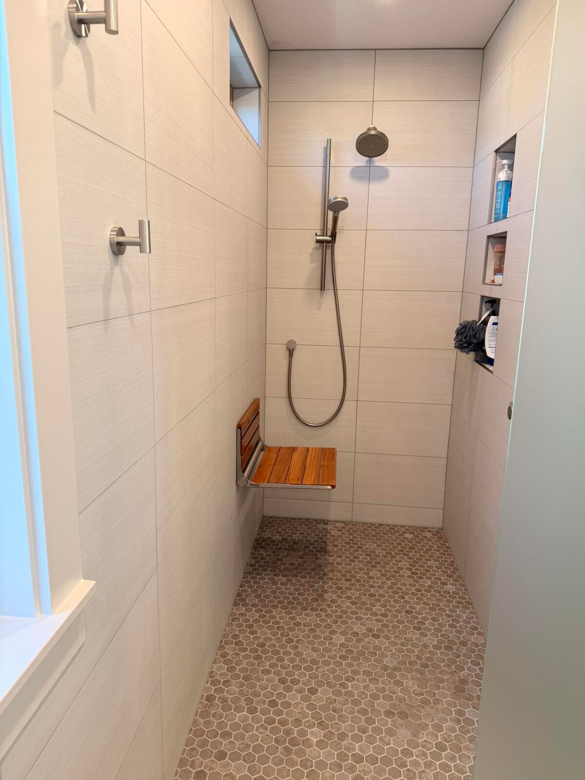 Walk-in shower under construction